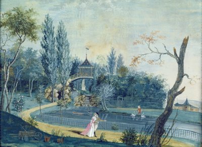 Le lac et le pavillon chinois dans le parc de Le Raincy, vers 1754-93 - Louis Carrogis dit Carmontelle